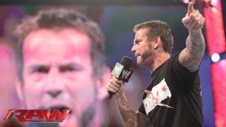 CM Punk challenges Brock Lesnar to a match at SummerSlam Raw July 22 2013 [upl. by Almeida]