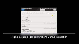 RHEL 8 Creating Manual Partitions During Installation [upl. by Okomot]