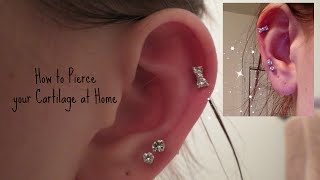 How I Pierced my Cartilage at Home Safely  Alyssa Nicole [upl. by Fayth632]