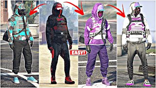 4 Easy ASF GTA 5 Online RNGTryhard Outfits Using Clothing Glitches HOODIES Not Modded Outfits [upl. by Thier]