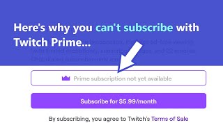 Prime subscription not yet available on Twitch  heres why Amazon Prime wont let you subscribe [upl. by Oirotciv]