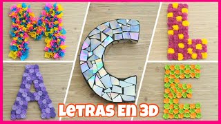 LETRAS EN 3D  5 IDEAS PARA DECORAR  DIY [upl. by Ellery155]