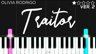 Olivia Rodrigo  Traitor  EASY Piano Tutorial [upl. by Buyse]