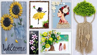 10 super easy Wall Hanging Craft Ideas with different Waste Material [upl. by Dine557]