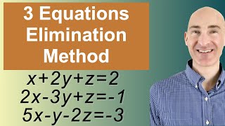 Solving Systems of 3 Equations Elimination [upl. by Hokanson]