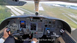 CITATIONJ JET CJ1  IFR FLIGHT and CROSSWIND LANDING [upl. by Tiernan300]