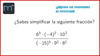 Simplificación de fracciones con potencias Secundaria [upl. by Saul153]