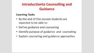 Introduction to Counselling and Guidance [upl. by Arrim]