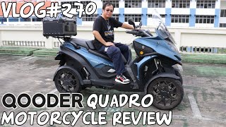 Vlog270 Qooder Quadro Motorcycle Review Singapore [upl. by Annaira]