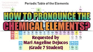 HOW TO PRONOUNCE THE 118 ELEMENTS IN PERIODIC TABLE  Teacher Maureen [upl. by Bunce]