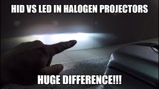 LED vs HID in Factory Halogen Projector Headlights [upl. by Letizia]