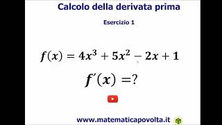 Calcolo della derivata prima  Esercizio 1 [upl. by Eerol686]