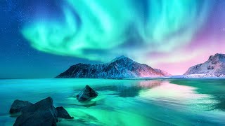 Aurora Borealis And Northern Lights  Relaxing Ambient Music for Sleep Study amp Stress Relief [upl. by Htrowslle]