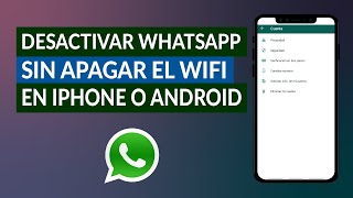 Cómo Desactivar WhatsApp sin Apagar WiFi en iPhone o Android [upl. by Moe]