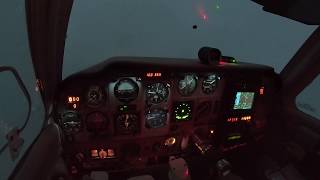 First Instrument approach in IMC at night to minimums [upl. by Fine]