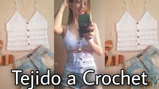 Blusa tejida a crochet de tirante a la moda Todas las tallas [upl. by Atniuqal161]