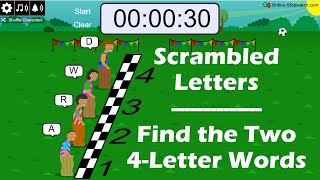 Scrambled Letters  Word  Find the Two 4Letter Words  Anagram  Unscramble Words [upl. by Brant]