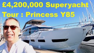 £4200000 Superyacht Tour  Princess Y85 [upl. by Sirej436]