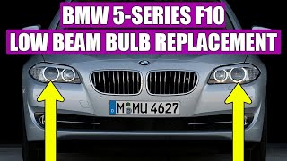 TUTORIAL How to remove  replace low beam bulb H7 on BMW 5 Series F10 F11 20112017 in 8 steps [upl. by Adnilab909]