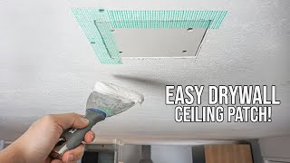 How To Repair A Drywall Ceiling Hole From Start To Finish  DIY For Beginners [upl. by Annoet]