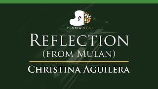 Christina Aguilera  Reflection from Mulan  LOWER Key Piano Karaoke Instrumental [upl. by Ecirpak370]