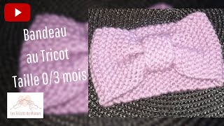 Bandeau bébé au tricot [upl. by Yehudit]