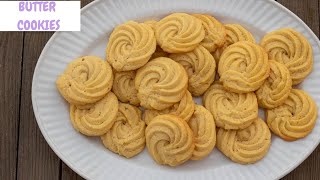 DANISH BUTTER COOKIES  How to Make Butter Cookies  easy cookie recipe [upl. by Abramo]