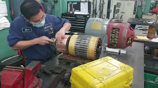 DC Motor Repair Commutator Work [upl. by Neersan]