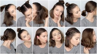 12 EASY HAIRSTYLES FOR SHORT HAIR ♡ [upl. by Hollander]