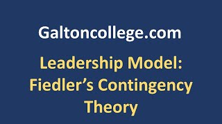 Leadership Model Fiedlers Contingency Theory [upl. by Atilahs]