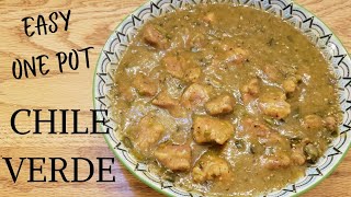 EASY ONE POT CHILE VERDE RECIPE  no fresh tomatillos required  chileverde mexicanfood [upl. by Dnalyar542]