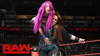 Sasha Banks amp Bayley vs Alexa Bliss amp Nia Jax Raw July 3 2017 [upl. by Evets]