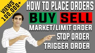 How To Place Buy Sell Orders Market Limit Stop or Trigger Orders Entry Stop Loss amp Target [upl. by Radmilla]