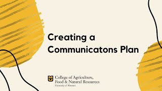 Creating a Communications Plan [upl. by Adnalahs284]