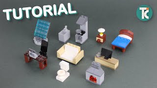 LEGO Furniture Tutorial 10 piece builds PART1 [upl. by Gaul]