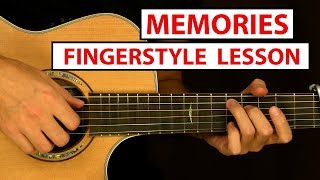 Memories  Maroon 5  Fingerstyle Guitar Lesson Tutorial How to Play Fingerstyle [upl. by Cello]