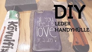 DIY  Lederhandyhülle  Handyhülle aus Leder selber machen  Upcycling [upl. by Gnuh]