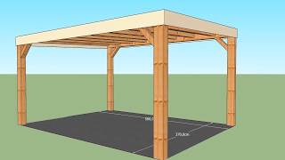 Progetto Pergola in legno 370 cm x 500 cm [upl. by Anam]