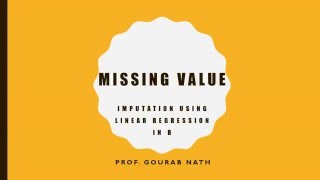 Missing Value  Imputation uing Simple Linear Regression using R [upl. by Nyvlem228]