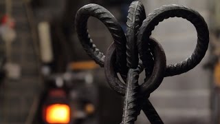 Blacksmithing  Forging a cooking tripod from re bar Camp fire tool Part1 The Forging [upl. by Hars]