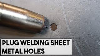 HOW TO PLUG WELD HOLES IN AUTO BODY PANELS [upl. by Bik]