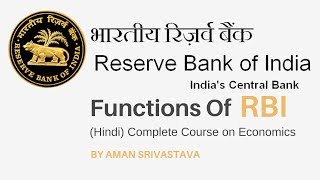 Learn About RBI Functions In Hindi  Complete Course on Economics By Aman Srivastava [upl. by Atsocal]