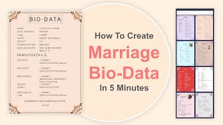 Best Online marriage biodata maker Websites  Create Your Free biodata🔥  Create marriage biodata [upl. by Tadich500]