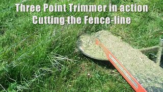 Three Point Trimmer in action cutting the Fence Line [upl. by Madonia]