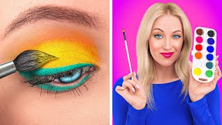 HOW TO SNEAK MAKEUP INTO CLASS  Back To School Beautiful Makeup by 123 GO [upl. by Moreen434]