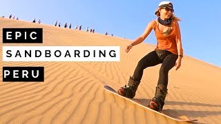 Amazing Huacachina Sandboarding Adventure  Desert Oasis Huacachina Peru [upl. by Zarla918]