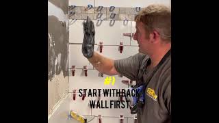 Tile shower wall pro tips [upl. by Ayadahs]