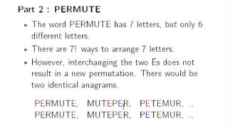 Discrete Mathematics  Anagrams as Permutations [upl. by Nnayllehs]