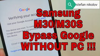 BOOM Samsung М30 SMM305F Remove Google Account Bypass FRP [upl. by Ymmak]