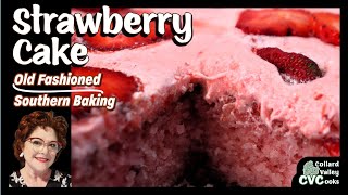 THE BEST Strawberry Cake  1970s Strawberry JellO Cake Recipe [upl. by Annawad881]